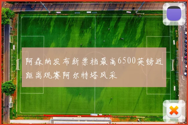 阿森纳发布新票档最高6500英镑近距离观赛阿尔特塔风采